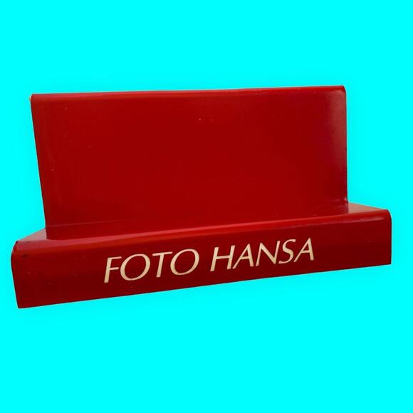 Vintage Display Stands; Red Acrylic; Logo Reads FOTO HANSA Lot of 9 - Picture 1 of 9